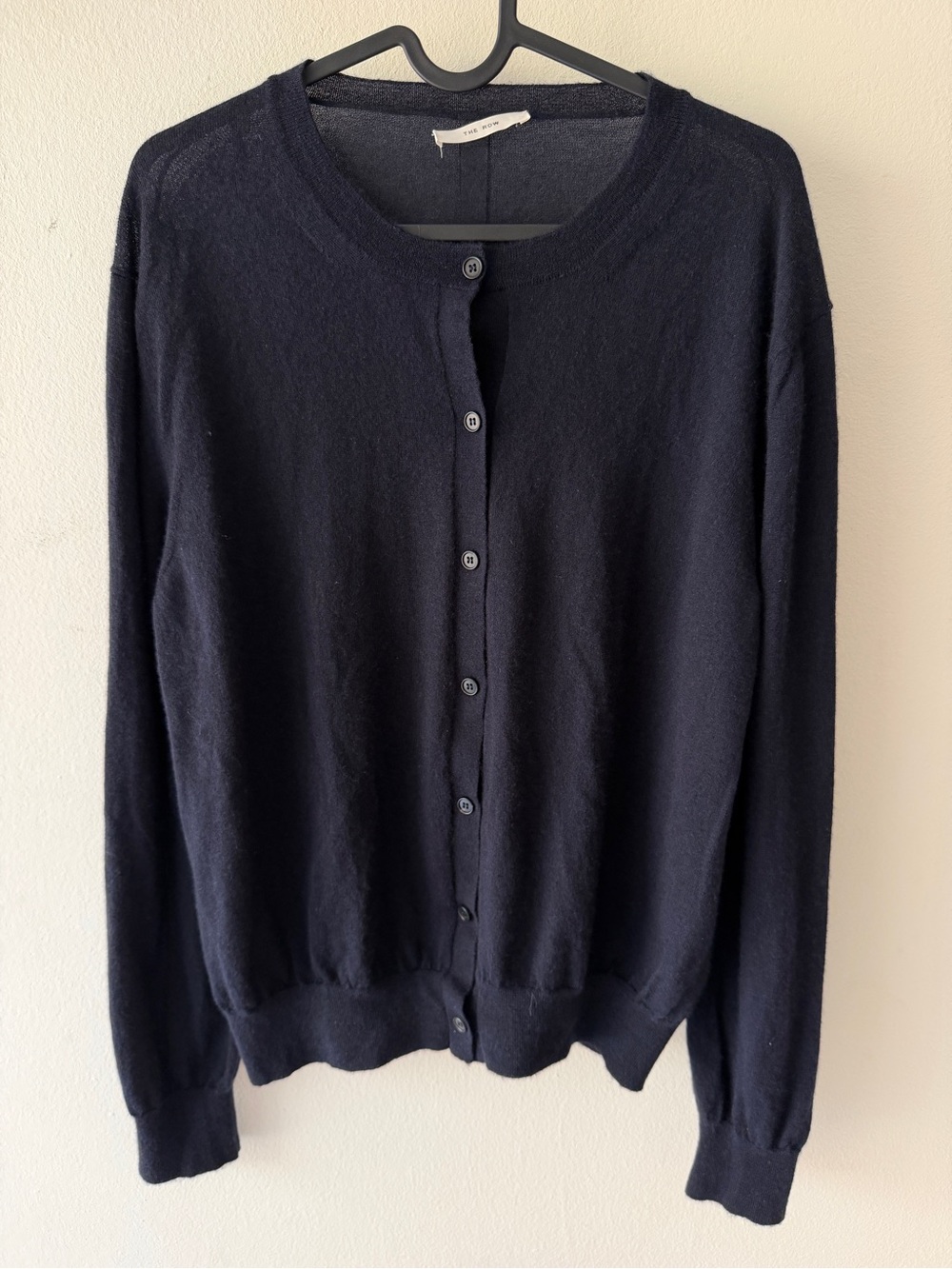 Classic Navy Button-Front Women’s Sweater